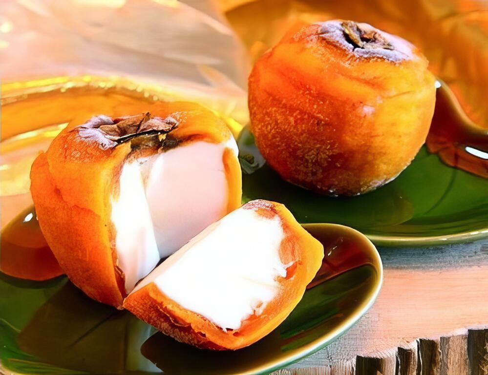 冰淇淋包在柿餅內