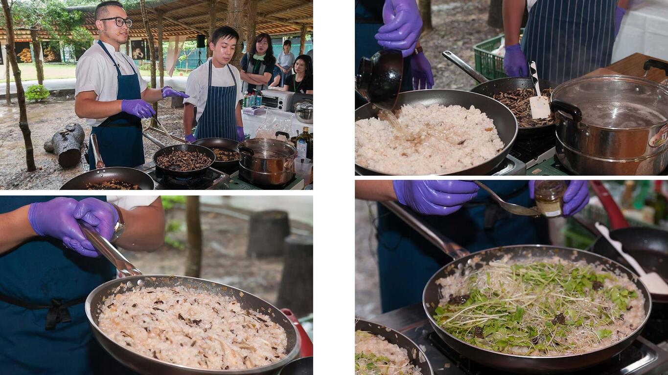 菇菇燉飯烹飪過程