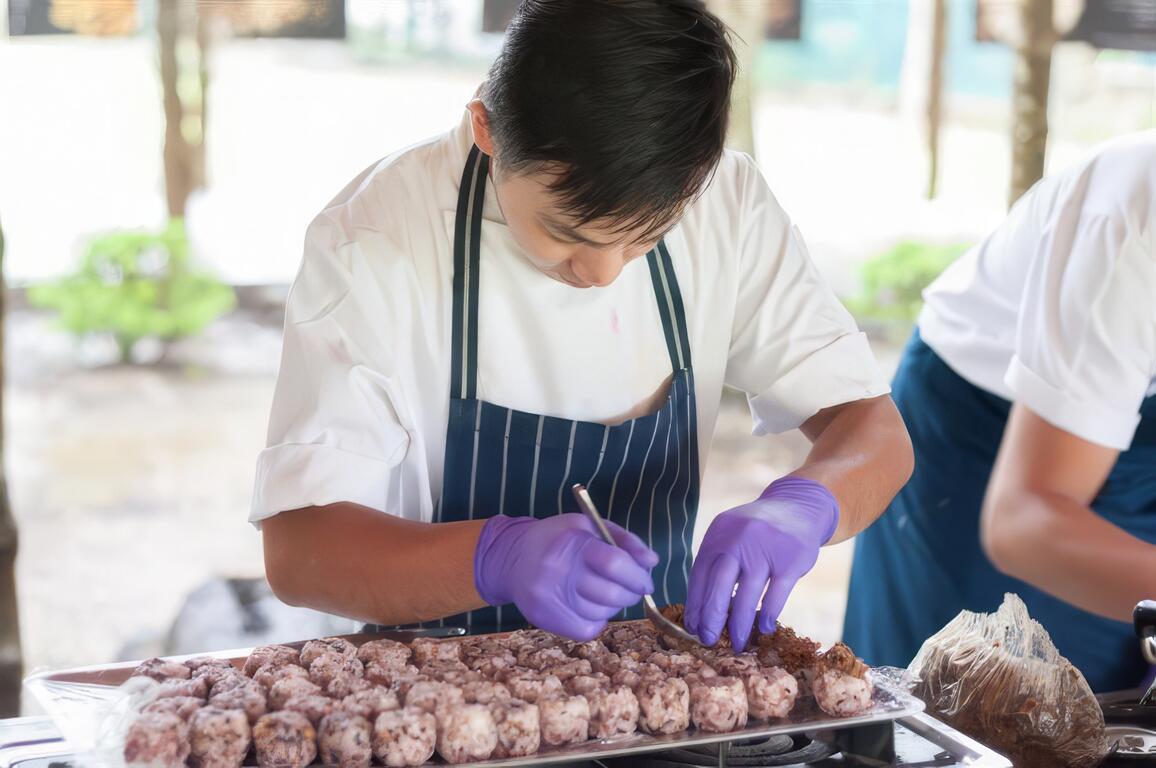 五穀飯糰佐醃製菇類