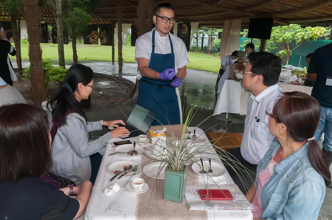 主廚Hank也與來賓互動，交流對於食材的認識與想法