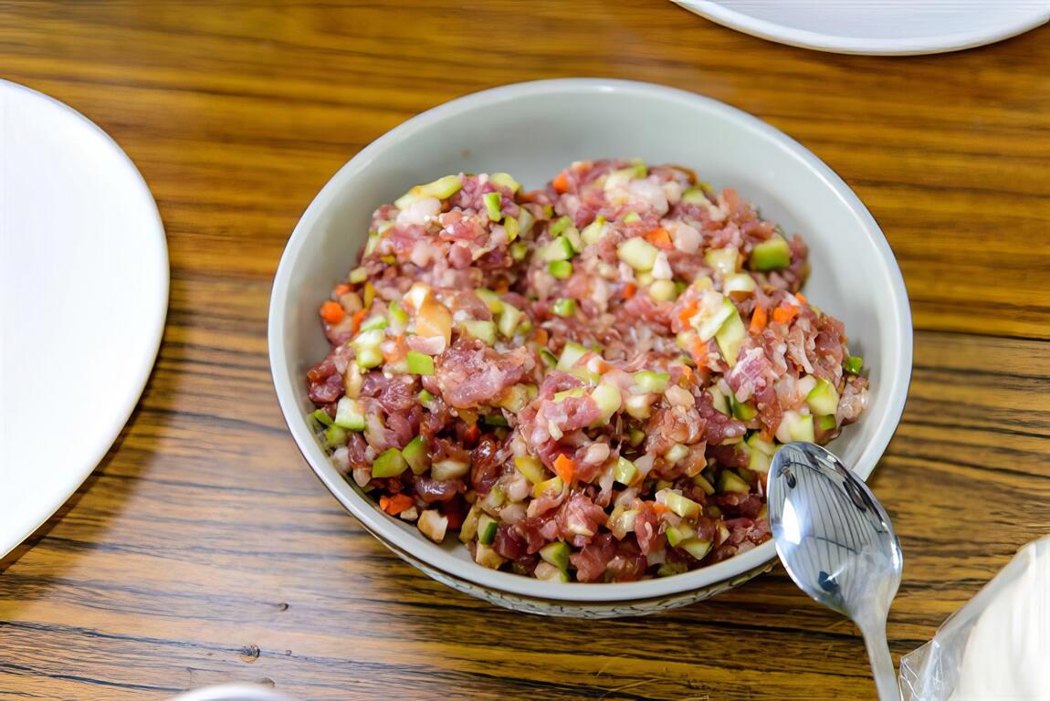 絲瓜水餃餡料。