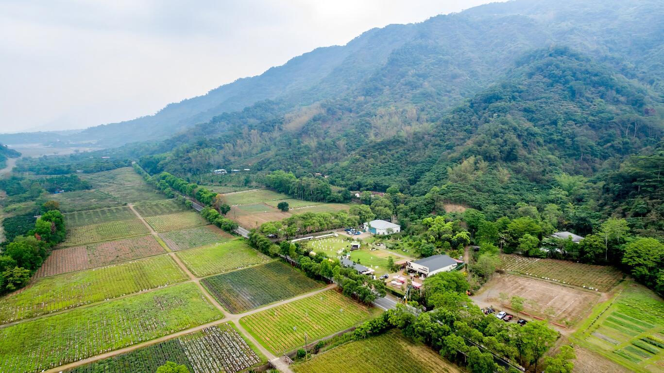 大武山下的銘泉生態休閒農場，有著壯麗的自然景觀（圖片來源：銘泉生態休閒農場）