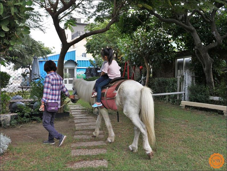 想像一下騎著白色馬匹，漫步在藍白色的地中海建築前的綠色草坪，可是在都會區享受不到的樂趣哦！