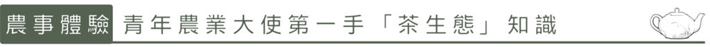 農事體驗：青年農業大使第一手｢茶生態｣知識。
