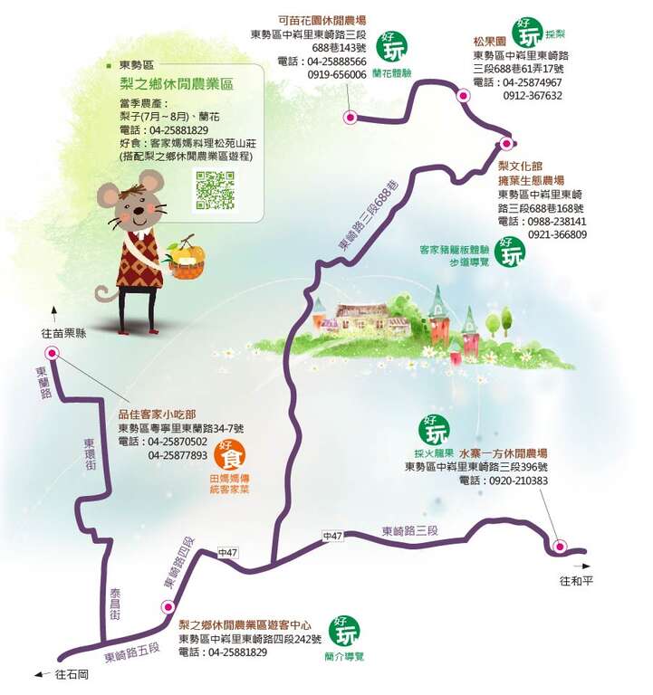 臺中 走訪山城巡梨趣區域圖