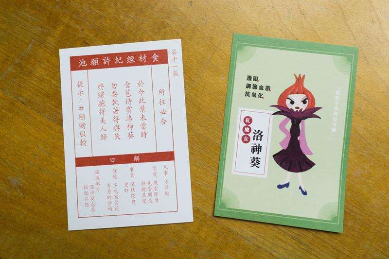 例如鼠編抽到的是洛神葵，籤詩「於今此景未當時 含苞待賞洛神葵 勿要執著得與失 終將抱得美人歸；提示：願賭服輸」。