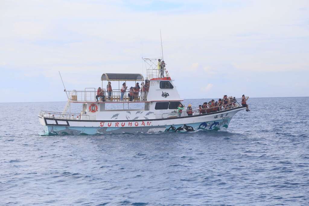 遇到海面上的另一艘賞鯨船