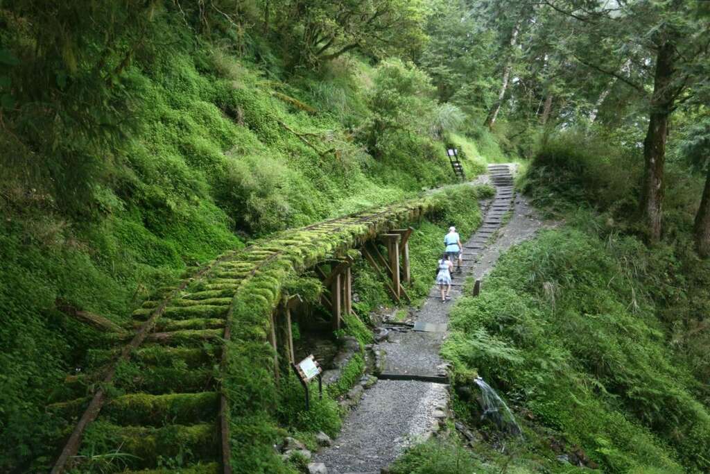 太平山國家森林遊樂區內不少步道仍能見到過去的鐵道身影
