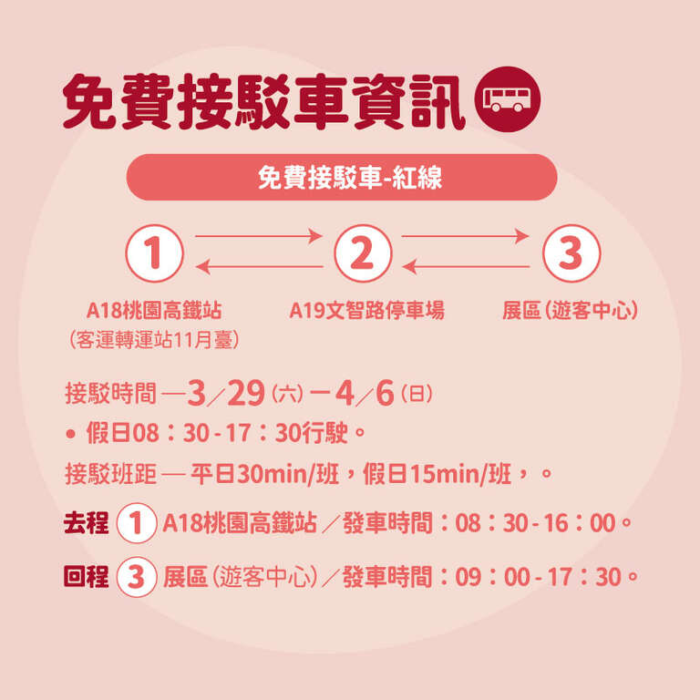 接駁車資訊_圖片取自桃園彩色海芋季