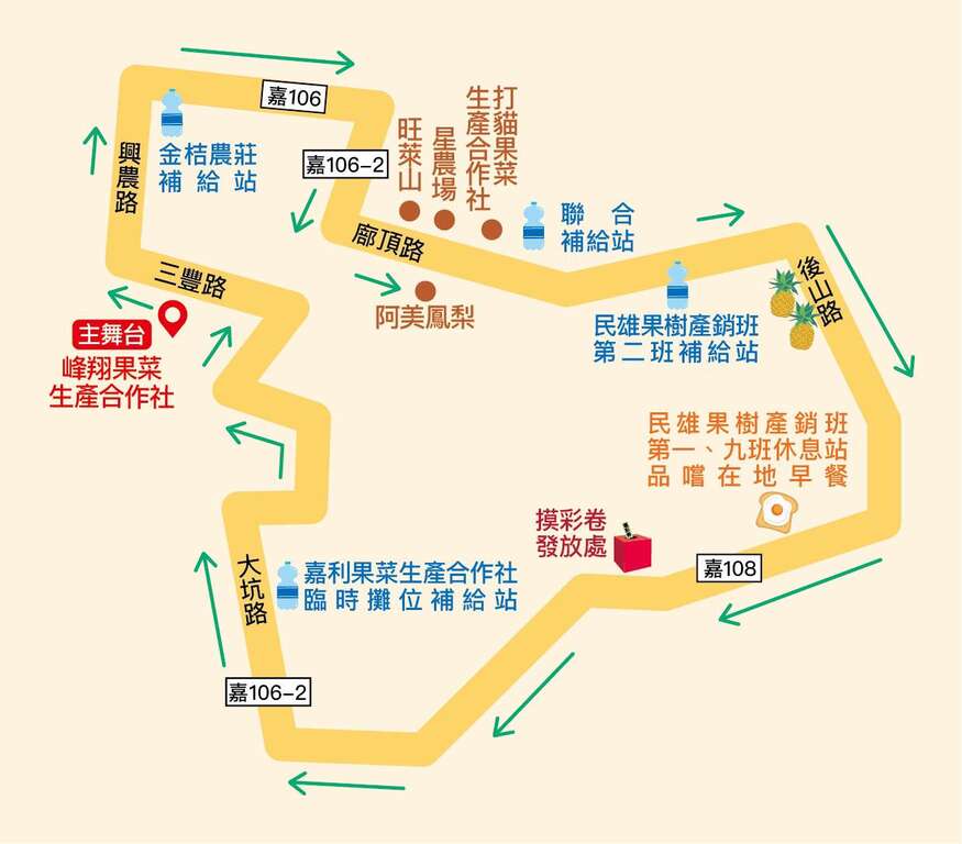 健走路線圖_圖取自民雄鄉農會