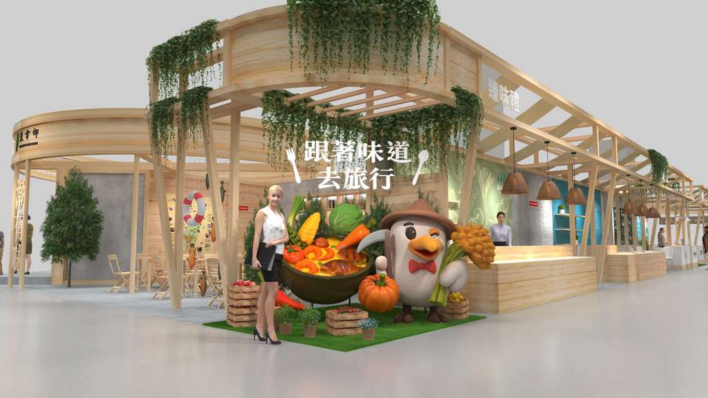 2025台灣美食展-臺灣農業館｜跟著味道去旅行_分區配置圖(側面示意圖)