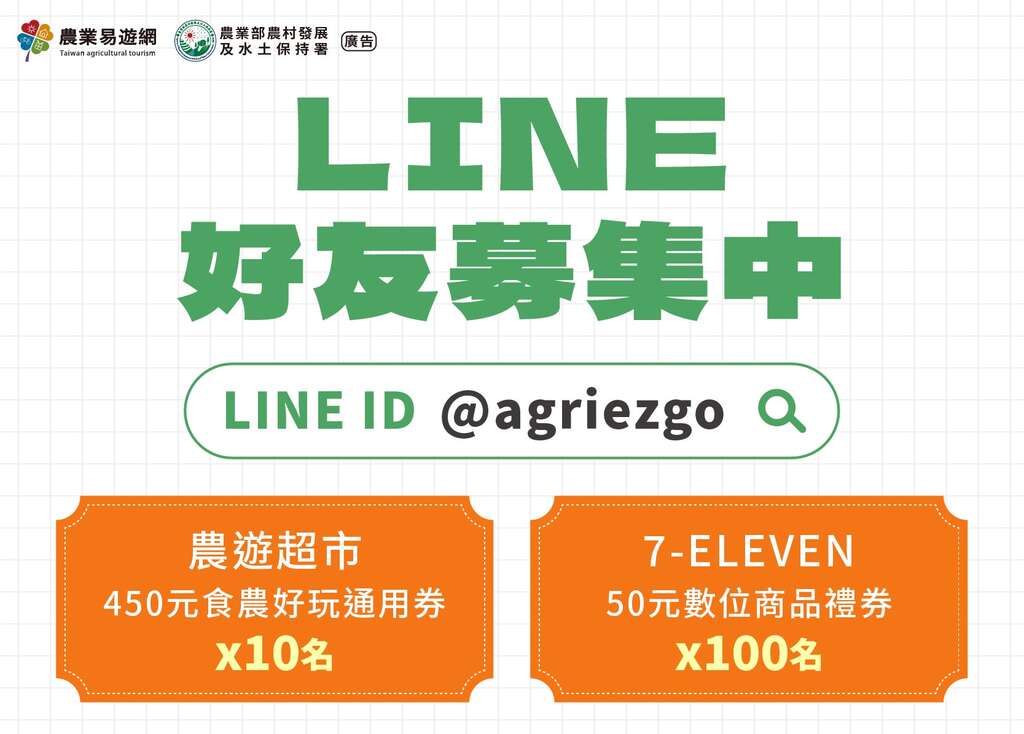 農業易遊網LINE好友募集抽獎