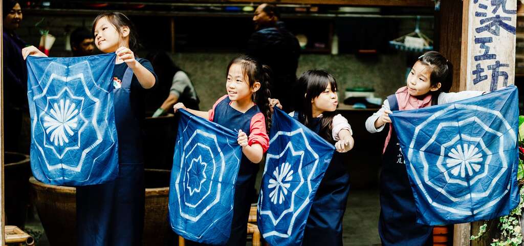 卓也小屋的藍染體驗，成果豐碩。 圖片來源：農遊超市
