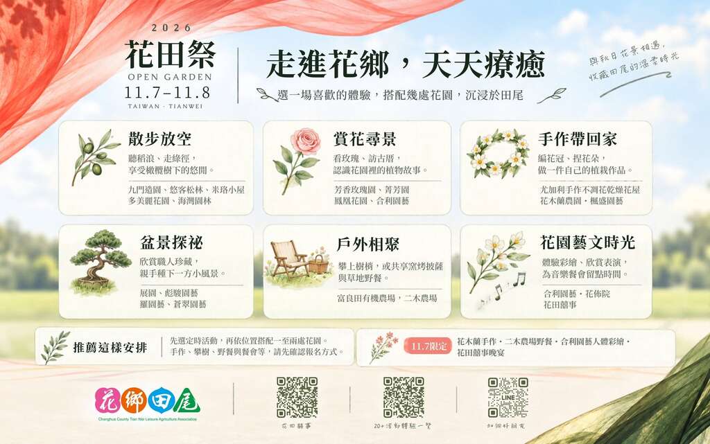 2026田尾花田祭_11月7日至8日活動資訊_取自彰化縣田尾休閒農業協會 TWLAA